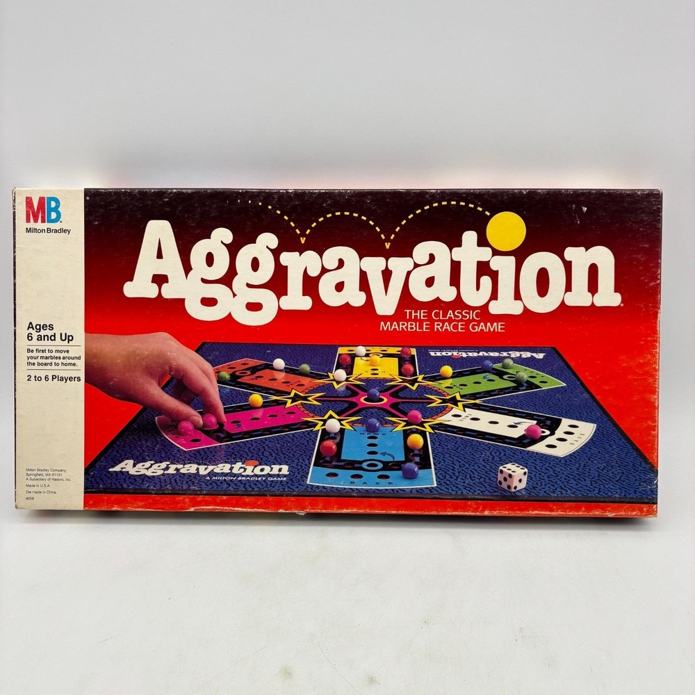 VINTAGE Aggravation COMPLETE Milton Bradley 1989 Marble Race Family Kids